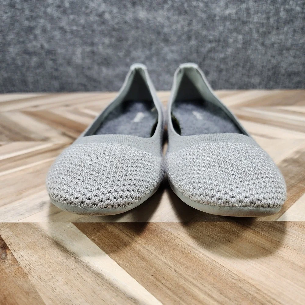 Allbirds Tree Breezers Womens Size 9 Mist Gray Knit Ballet Flats Shoes